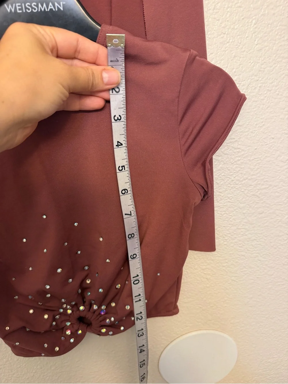 Weissman dance costume mauve Jersey Crop Top 2 piece 14638 14640 Adult XSA